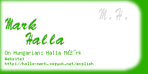 mark halla business card